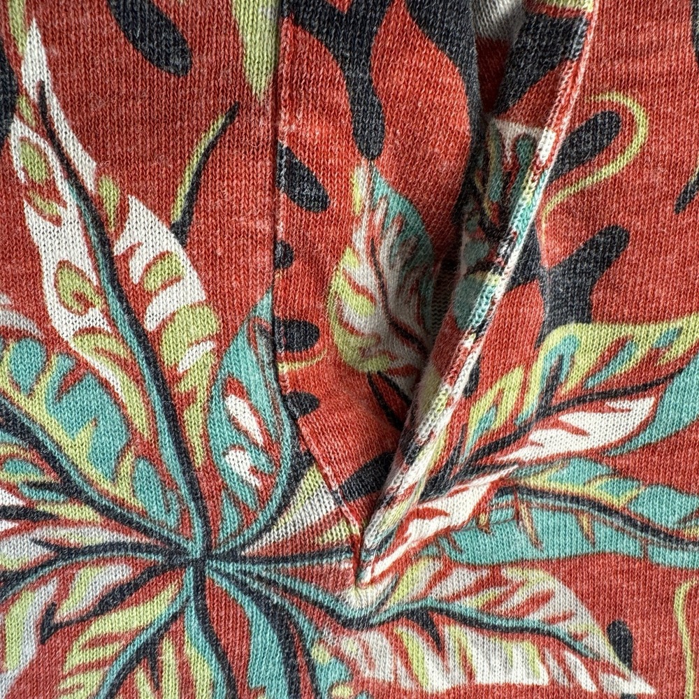 VTG Polo Sport Ralph Lauren 2XLT Red Tropical Leaf Shirt 60% Hemp 40% Cotton - Picture 7 of 16